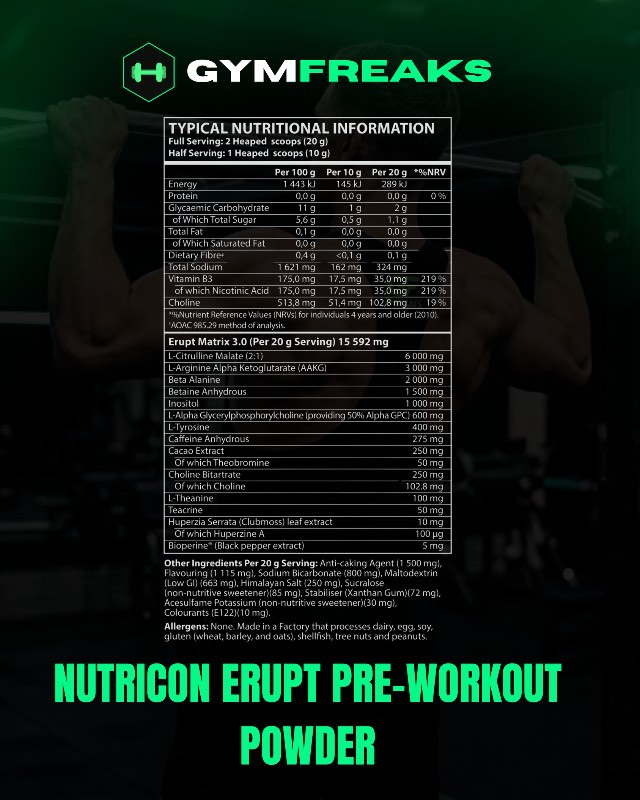 Nutricon Erupt – Nootropic Pre-Workout for Energy, Focus & Performance image 2