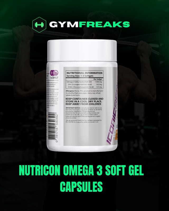 Nutricon Omega 3 Soft Gel Capsules – EPA & DHA 1000mg image 2