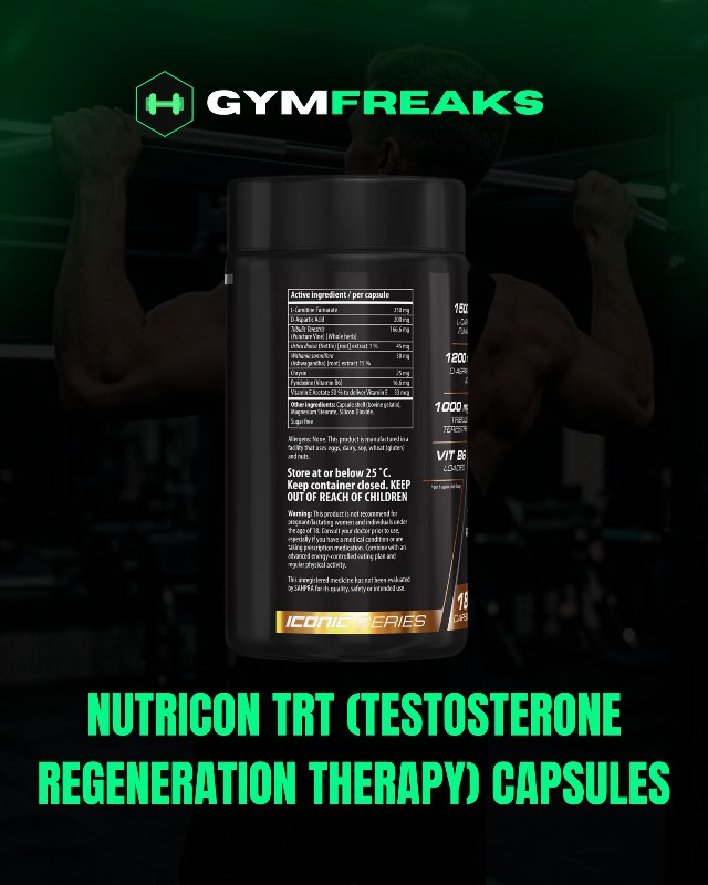 Nutricon TRT Capsules – Testosterone Regeneration Support (180 Capsules)  image 2