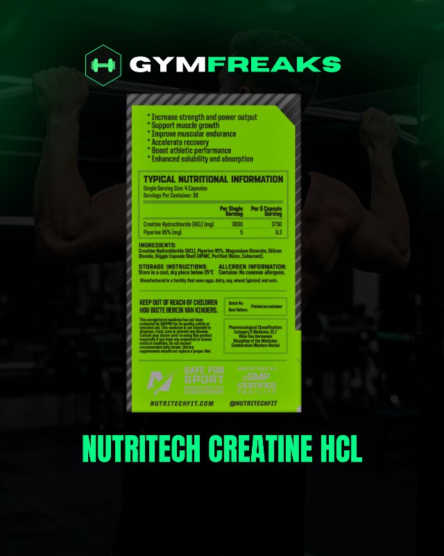 Nutritech Creatine HCL – Performance & Strength Support image 2